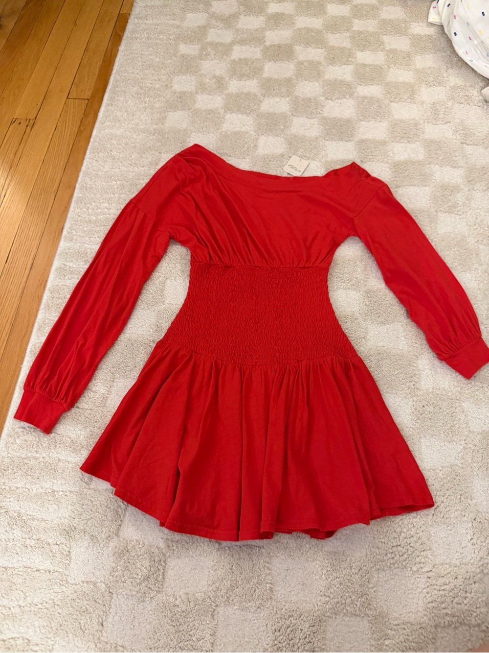 Free People Long Sleeve Smocked Waist Dress